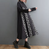 Printed Patchwork Shirt Midi Dress